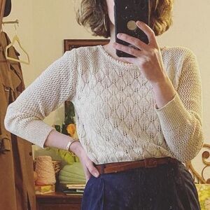 Vintage mixed knit top
